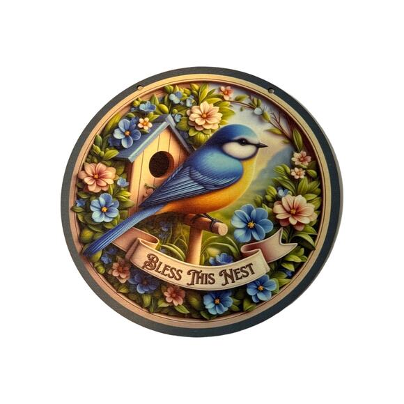Bless this Nest Bird Wood Wreath Sign, Spring & Summer DIY Craft Project - Picture 1 of 3